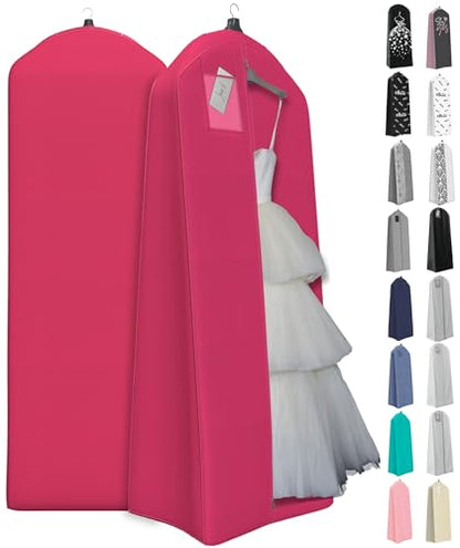 Your Bags Wedding Dress Garment Bag, 72", 20" Gusset, Fuchsia - color: Hot Pink