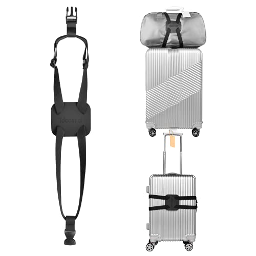 Add-a-Bag Luggage Straps - Elastic Suitcase Bungees with Buckles (Black) - color: black/black