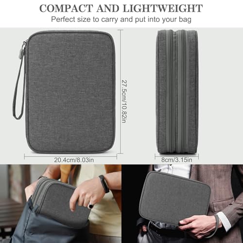 FYY Electronic Organizer, Travel Tech Pouch Bag, Extra Large, Dark Grey - color: Dark Grey, size: 10.8 x 8 x 3.15 inches