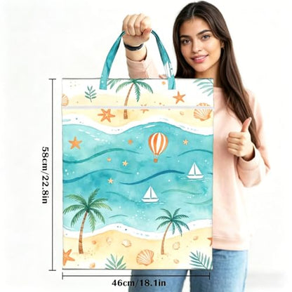 Beach Travel Laundry Bag Washable Dirty Clothes Bag for Gym - color: Beach 2