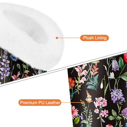 FINTIE Plush Lined Double Eyeglasses Holder with Magnetic Base for Desk - color: Black Floral