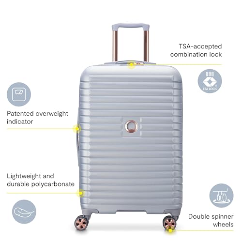 DELSEY PARIS Cruise 3.0, 24 Inch Checked-Medium Luggage, Platinum - color: Platinum, size: Checked-Medium 24 Inch