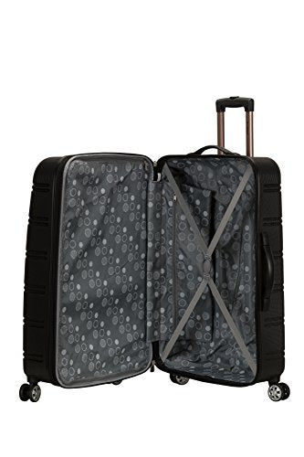 Rockland Melbourne Hardside Expandable Spinner Wheel Luggage, Checked Large 28", Black - color: Black, size: Checked Large 28"