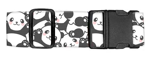Luggage Straps for Suitcases Travel Belt Accessories, Cute Suitcase Strap, Adjustable Luggage Belt Strap, Heavy Duty with Quick-Release Buckle Luggage Strap Cute Pandas - color: Cute Pandas