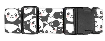 Luggage Straps for Suitcases Travel Belt Accessories, Cute Suitcase Strap, Adjustable Luggage Belt Strap, Heavy Duty with Quick-Release Buckle Luggage Strap Cute Pandas - color: Cute Pandas