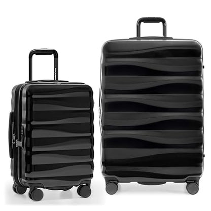 Traveler's Choice Edinburgh II Hardside Spinner Luggage, TSA Lock, Black, 2 Piece Set (21/29) - color: Black, size: 2 Piece Set (21/29)