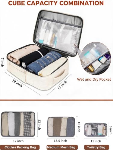 Vancropak Travel Backpack for Women, Airline Approved Carry on Backpack - color: White Brown