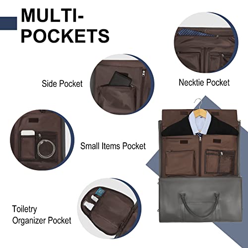 Garment Bags for Travel, 45L Carry-On Convertible Duffle with Strap - color: C-Grey