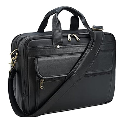 Polare Napa Leather 16" Business Briefcase Laptop Messenger Bag for Men
