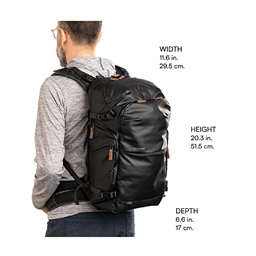 Shimoda Explore v2 25 Starter Kit, Compact Outdoor Photography Travel Backpack incl. Small Mirrorless Core Unit, Carry-On Ready Adventure Pack, Anti-Theft Camera Access, 14" Laptop Sleeve, Black | Anti-Theft Camera Access, 14" Laptop Sleeve, compact Outdo
