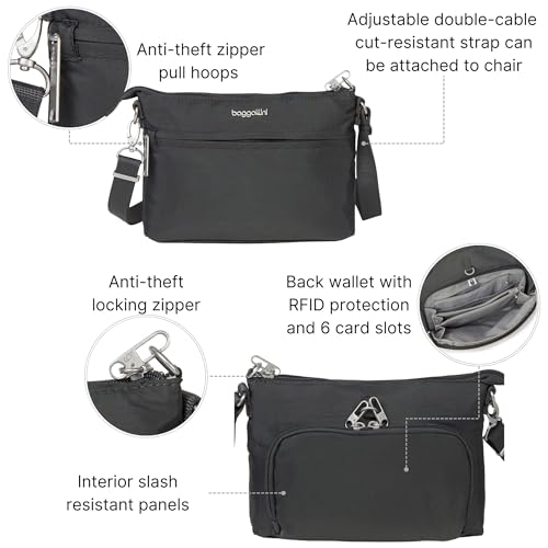 Baggallini Securtex™ Anti-Theft Memento Crossbody - color: Charcoal