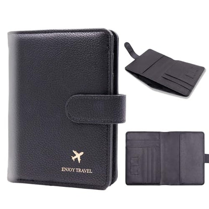Cnycmy Passport Holder for Travel,Passport Cover Case with RFID - color: Leatherate-Black