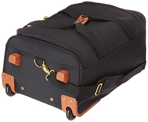 Bric’s X-Bag 21” Rolling Duffel, Water-Resistant Recycled Nylon Carry-On with Silent Wheels & Leather Details - color: Black