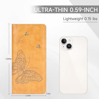 KITEVIUN RFID Wallet Women Ultra Slim Thin Womens Wallet Compact Clutch Long Ladies Wallet for Women YELLOW - color: 06-YELLOW
