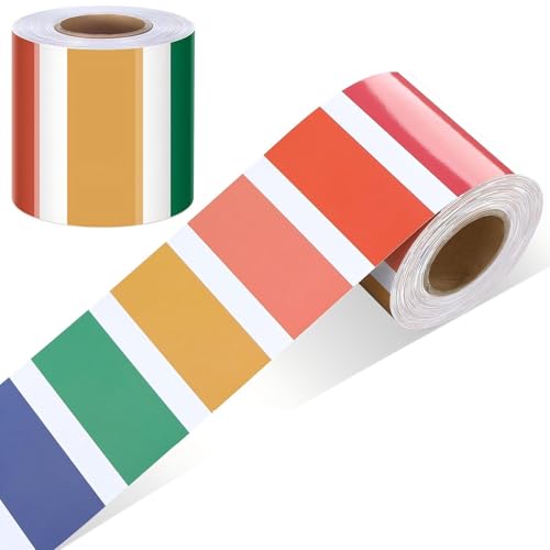 Zonon Classroom Bulletin Board Border Stripe 65 Ft,Bright Colorful Stripes - style: Bright Colorful Stripes