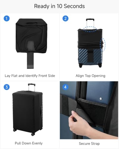 LUGGEX Luggage Cover Protector, Suitcase Covers for Luggage,Black,XL - size: XL(28-31in )