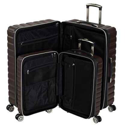 Kenneth Cole REACTION Madison Square Lightweight Hardside Chevron Expandable Spinner Luggage, Chocolate Brown, 2-Piece Set (20" & 28") - color: Chocolate Brown, size: 2-Piece Set (20" & 28")