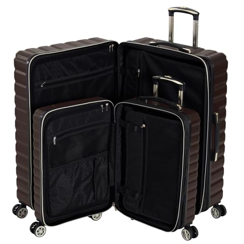 Kenneth Cole REACTION Madison Square Lightweight Hardside Chevron Expandable Spinner Luggage, Chocolate Brown, 2-Piece Set (20" & 28") - color: Chocolate Brown, size: 2-Piece Set (20" & 28")