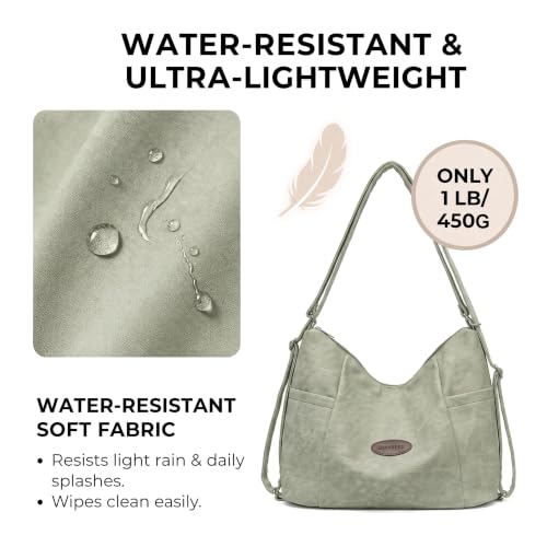 Convertible Backpack for Women, 3-in-1 Shoulder Crossbody Hobo Bag - color: Green
