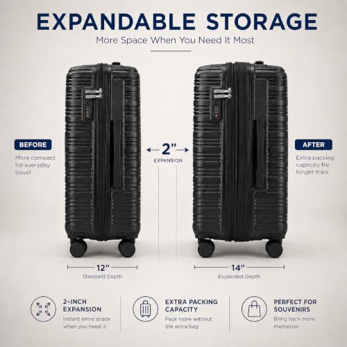 IZOD Romeo 3 Piece Hardside Expandable Luggage Set with Spinner Wheels - color: Forest, size: 3 Piece Set