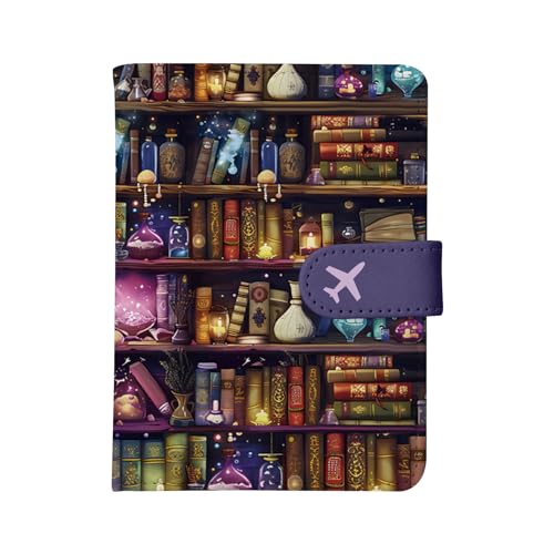 Bookish Passport Holder for Travel Essentials, RFID Blocking Wallet Case - color: Book
