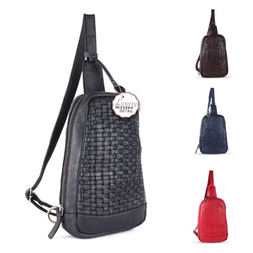 Genuine Leather Body Bag, Unisex Casual Travel Sling | Handcrafted Crossbody Side Organizer, Trendy Durable Secure Travelling Essentials Kept Bag For Daily Use & Active Commuters - color: Grey
