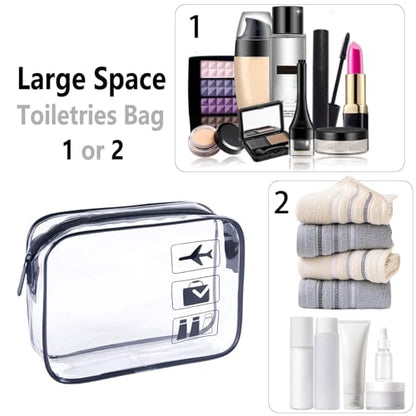 Clear Travel Bags for Toiletry,Makeup Bag-10Pcs, Toiletry Bag - color: 10pcs-Black