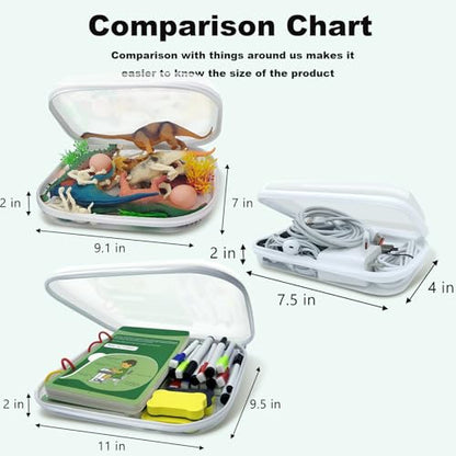 Clear Hard Shell Zipper Case,6PCS Transparent Clear Zipper Pouches,Hard Side Plastic Case Set,Portable Travel Storage Organizer Bins - color: 6pcs-L