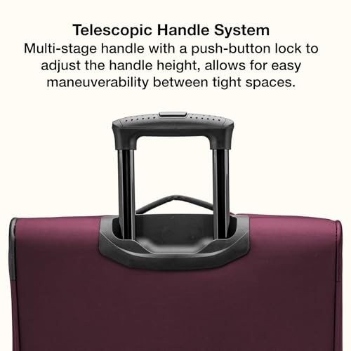 U.S. Traveler Anzio Softside Expandable Luggage with Spinner Wheels, Burgundy, 26-Inch Medium - color: Burgundy, size: 26-Inch Medium