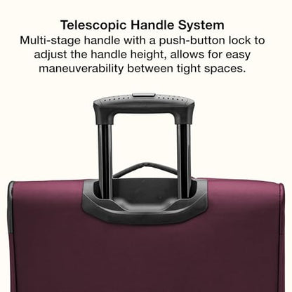 U.S. Traveler Anzio Softside Expandable Luggage with Spinner Wheels, Burgundy, 26-Inch Medium - color: Burgundy, size: 26-Inch Medium