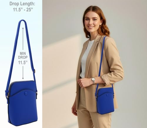 Solene Small Crossbody Bag with Gold Hardware, Mini Shoulder Purse with Adjustable Strap - color: Royal Blue