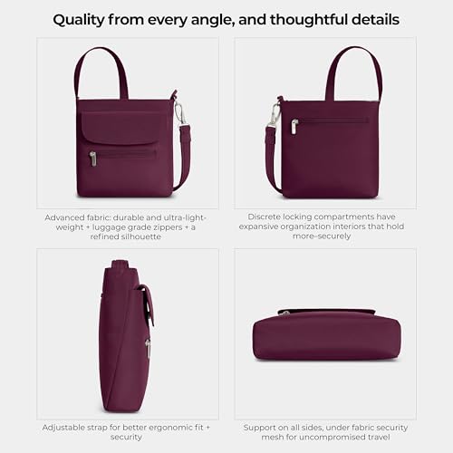 Travelon Anti-Theft Classic Mini Shoulder Bag - color: Burgundy