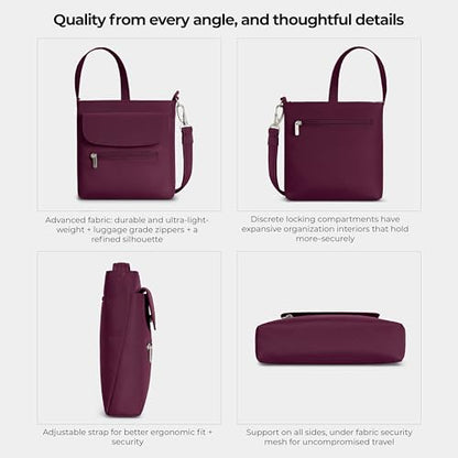 Travelon Anti-Theft Classic Mini Shoulder Bag - color: Burgundy