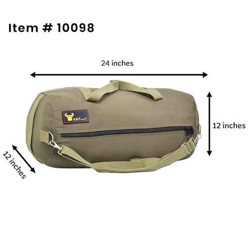 G & F Products Waxed Canvas Military Tool & Gear Bag, 24 In, Olive