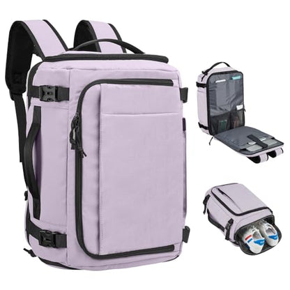 Carry On Travel Backpack Flight Approved Laptop Backpack for Women Men - color: Purple, style: A