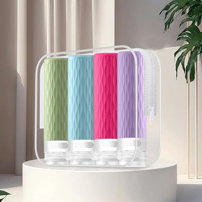 Travel Bottles for Toiletries, TSA Approved Silicone Travel Toiletry Bottle - color: Lavender,HotPink,SkyBlue,Avocado
