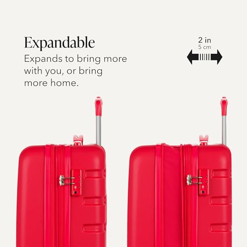 SWISSGEAR Signature Hardside Expandable Carry-On Spinner Luggage, ABS Construction, TSA-Friendly Lock, and Built-In Cupholder, Red, 19-Inch - color: Red, size: Carry-On 19-Inch