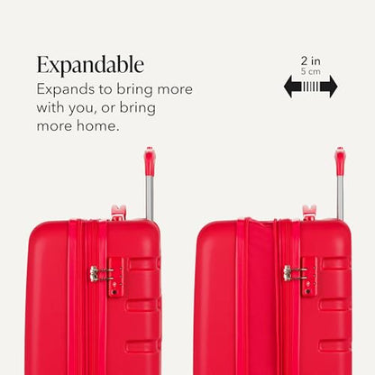 SWISSGEAR Signature Hardside Expandable Carry-On Spinner Luggage, ABS Construction, TSA-Friendly Lock, and Built-In Cupholder, Red, 19-Inch - color: Red, size: Carry-On 19-Inch