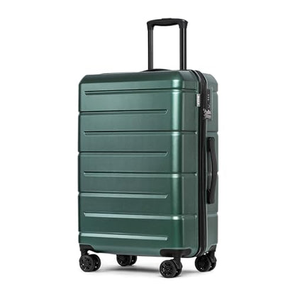 KYME 24 Inch Luggage,Checked Medium Suitcase with Spinner Wheels,Green - color: Green, size: Checked-Medium 24-Inch