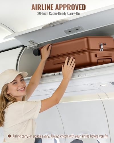 Joyway 3-Piece Hardshell Luggage Set, Spinner Wheels, 20 24 28 Inch, Brown - color: Cognac Brown, size: 3-Piece Set (20/24/28)