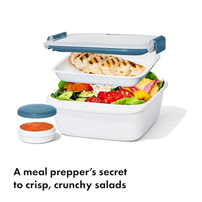 OXO Good Grips Prep & Go Food Storage Salad Container - 6.3 Cup, Ocean Blue - color: Ocean Blue, style: Salad Container