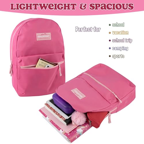 Trail maker Classic 17 inch Backpacks with Adjustable Padded Straps | School Backpacks for Girls, Boys - color: Pink