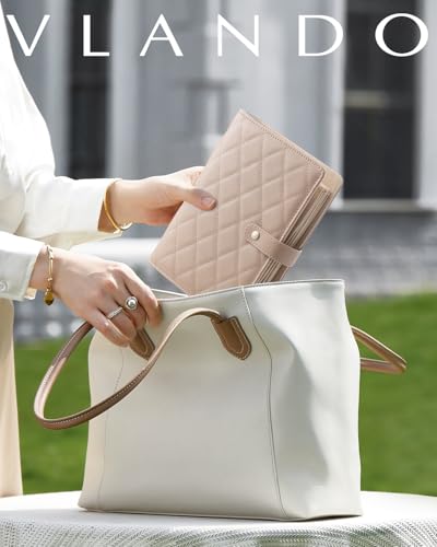 VLANDO Jewelry Travel Organizer,Loose-Leaf with Clear Velvet Pouches,Toffee - color: 02.Toffee