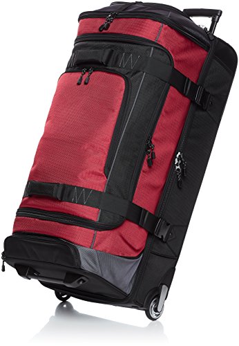 Amazon Basics Ripstop Wheeled Duffel, 35 Inch - Red - color: Red, size: 35"