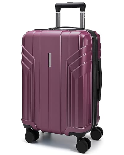 BAGSMART Expandable Carry On Luggage 22x14x9 Airline Approved, Purplish Red - color: Purplish Red, size: Expandable Carry On 20 Inch