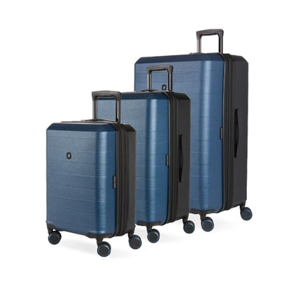 SwissGear Duet Hardside Expandable Luggage with Spinner Wheels, Navy/Black, 3-Piece Set (19/24/28) - color: Navy/Black, size: 3-Piece Set (19/24/28)