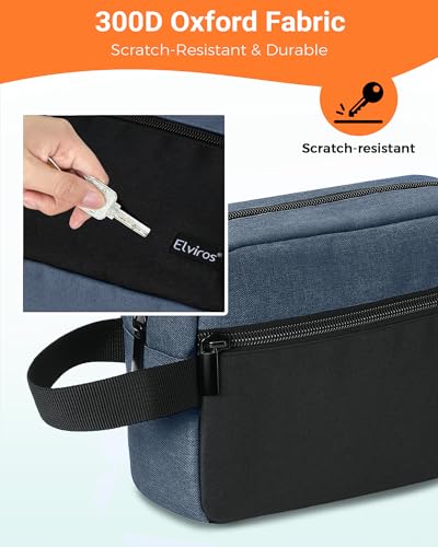 Elviros Hanging Toiletry Bag for Men, Travel Dopp Kit, Small, Blue & Black - color: Blue&Black, size: Small