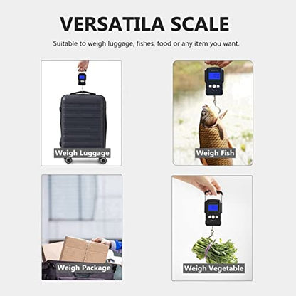 NUTRI FIT Luggage Scale Digital Suitcase Weighing Fish Portable for Travel - color: Jet Black