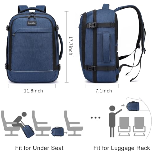 30L Travel Backpack For Women Men Flight Approved Carry-On Laptop Blue - color: Blue-15, size: 15-inch