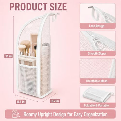 4 Pack Standing Makeup Bags, Waterproof Foldable Travel Toiletry Bags